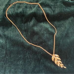 Vintage Monet Gold Leaf Necklace